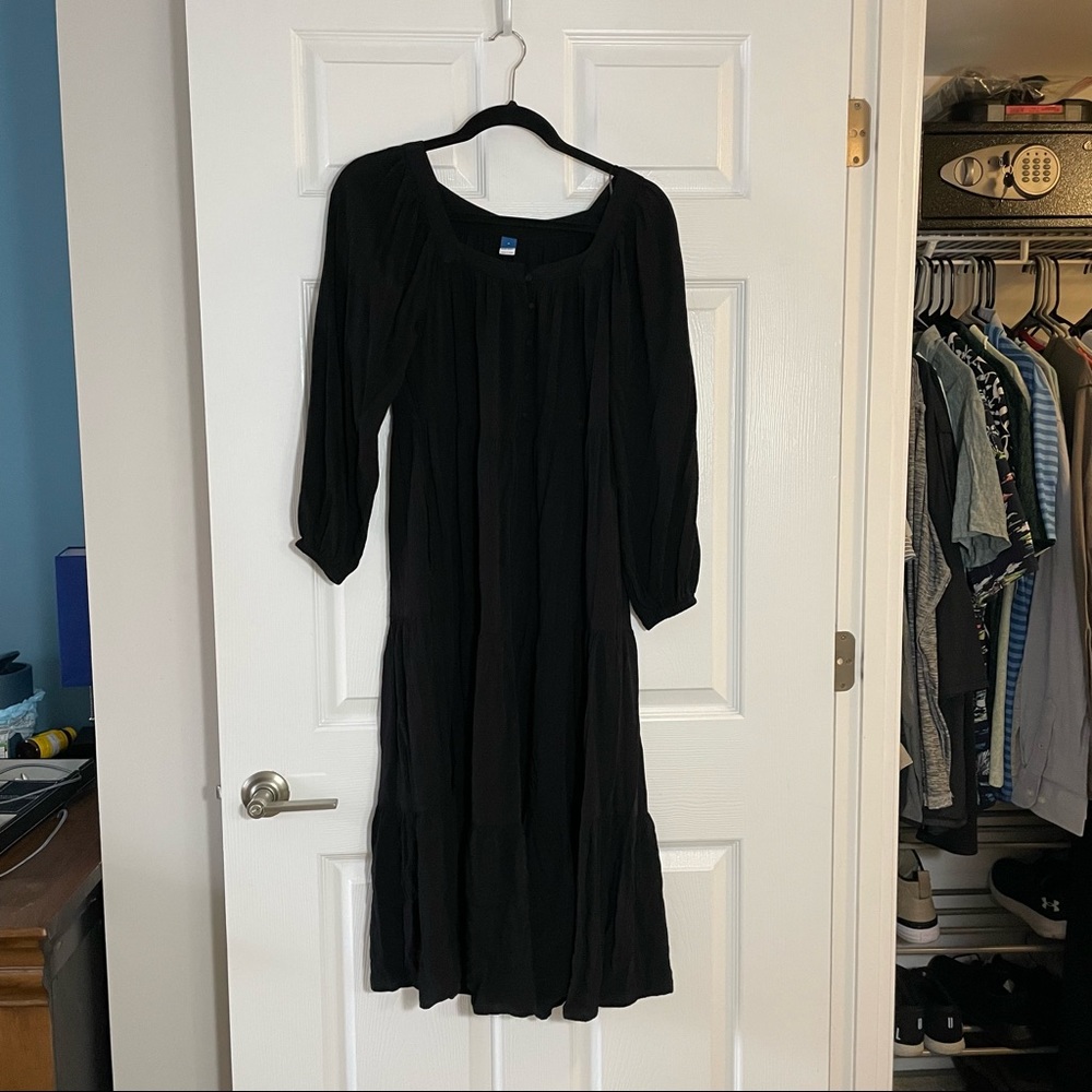 Black Long Sleeve Old Navy Peasant Dress